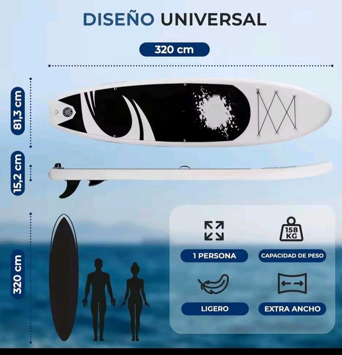 SereneLife Stand Up Paddle 320 cm (10'6") – Nova e Selada