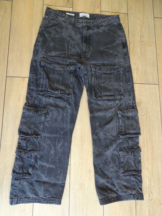 Jeansy cargo, Wide leg, rozm. 42. Pull&Bear, jak nowe.