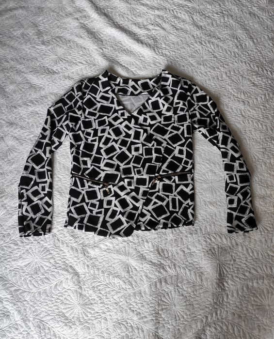 Żakiet damski  biało-czarny