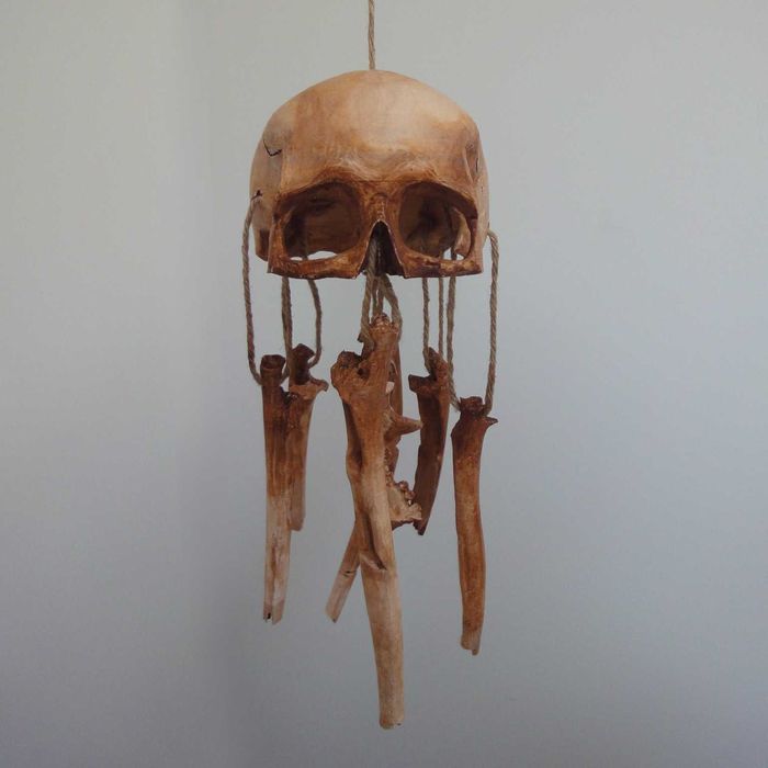 Dzwonek wietrzny czaszka - ręcznie malowana