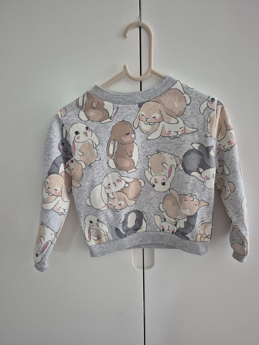 Szara bluza w króliki H&M r. 98/104