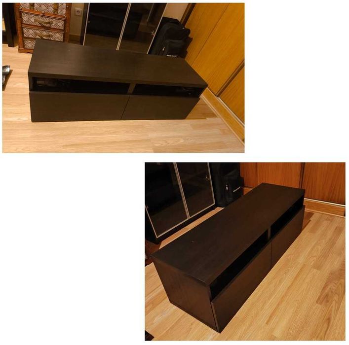 Vendo 4 Cadeiras+Mesa BYURSTA+Móvel TV+ Estante Billy c/ Portas (IKEA)