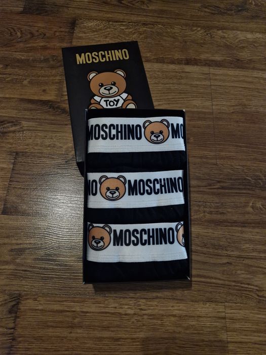 Bokserki męskie moschino xl nowe czarne 3szt pudełko bawełna mis preze