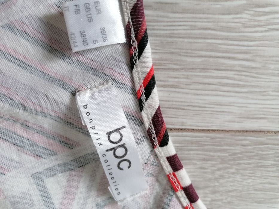 Wzorzysta sukienka geometryczne kształty bpc Bonprix Collection M 38 1