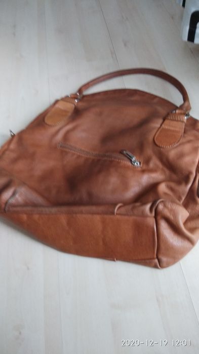 Włoska brązowa torebka ze skóry