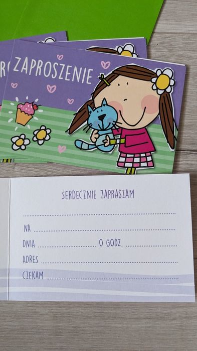 Zaproszenia na urodziny imprezę dla dzieci dziewczynki  przyjęcie