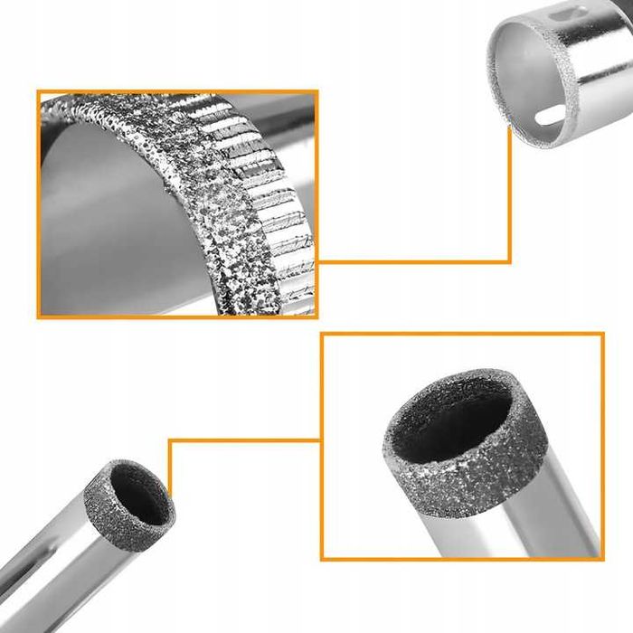 Otwornice diamentowe do płytek gresu szkła koronka zestaw 10szt 6–68mm