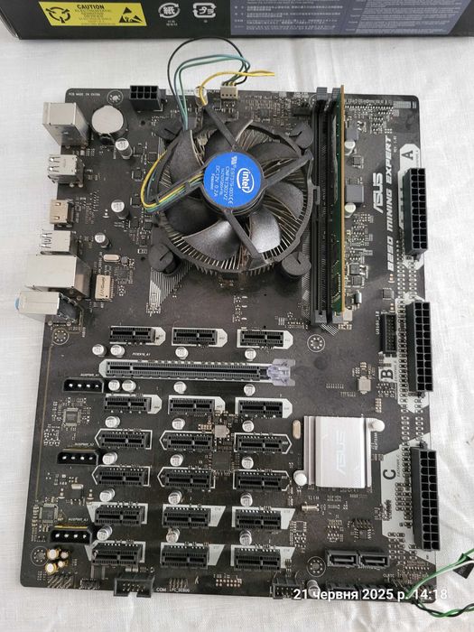 Asus B250 mining expert + процесор та пам'ять 8g
