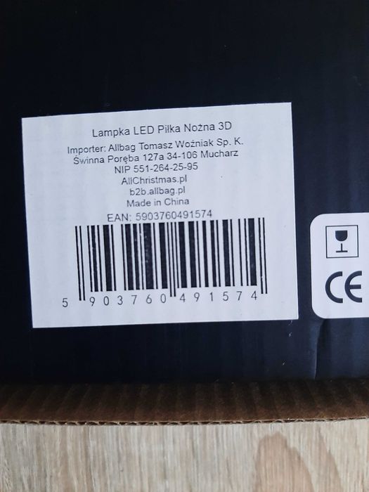 Lampka piłka 3D Nowa
