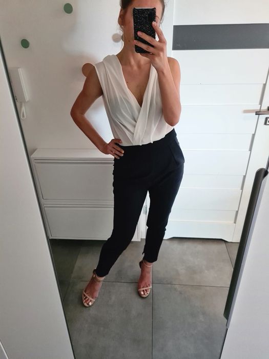 Mango S 26 elegancki kombinezon cygaretki na wesele komunię