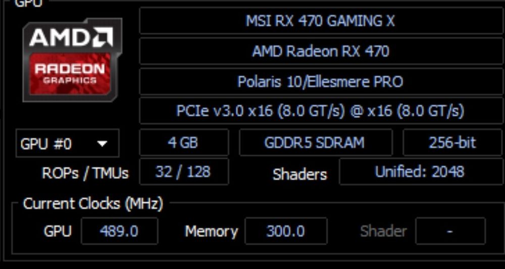 MSI Radeon RX 470 Gaming X 4 GB 256bit ddr5