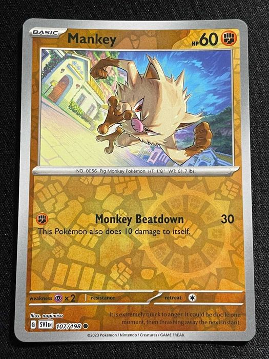 Carta Pokémon Mankey 107/198 Scarlet & Violet