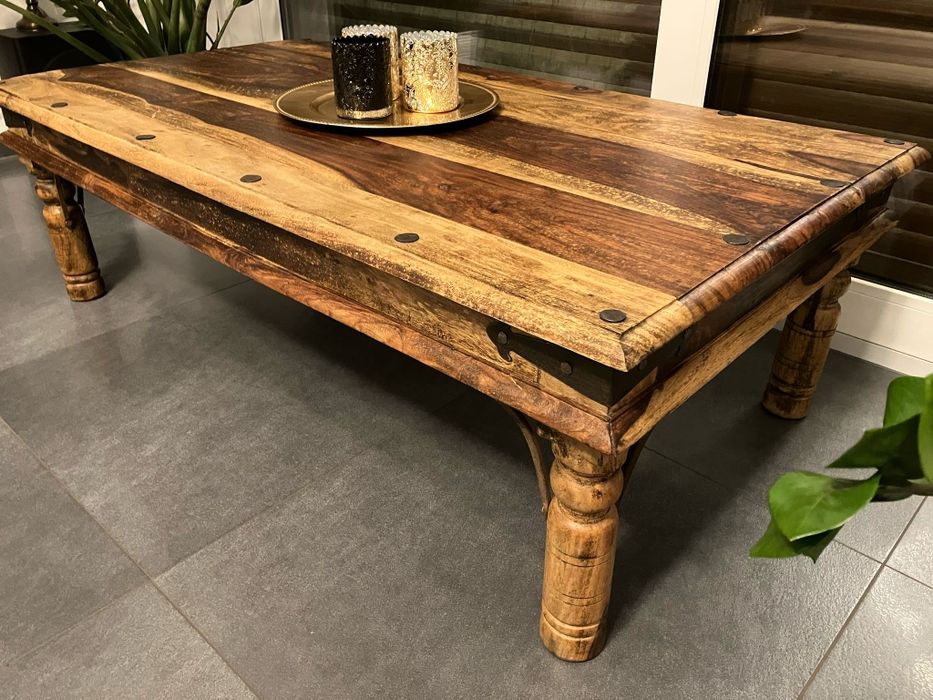 Ława rustykalna z okuciami