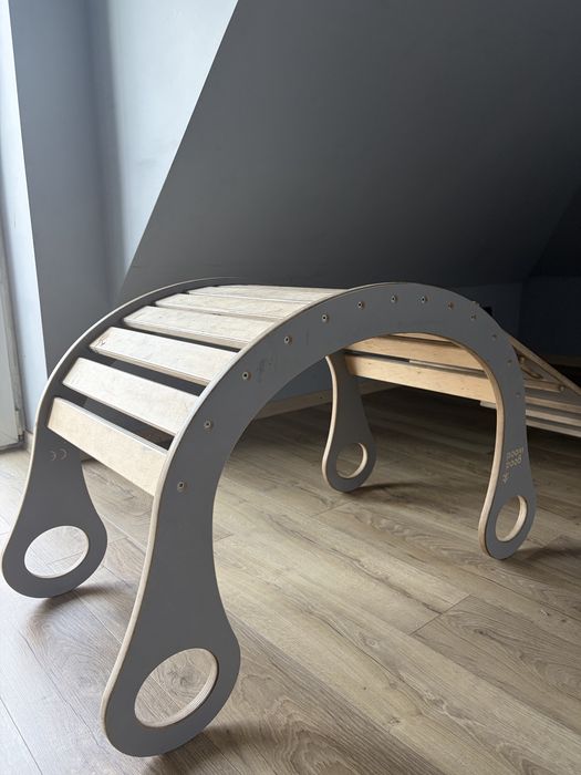 Drewniany Bujak Montessori Good Wood z Drabinką / Zjeżdżalnią