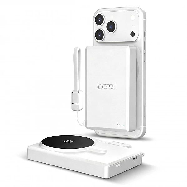 Tech-Protect Pb40 Lifemag Magsafe Power Bank 10000Mah 25W Qi2.2 White/