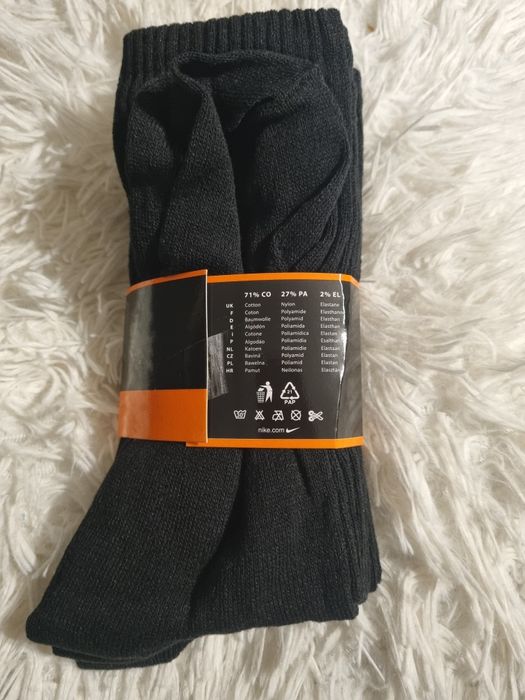 Nike 41 do 46 skarpety czarne długie 3 szt skarpetki męskie