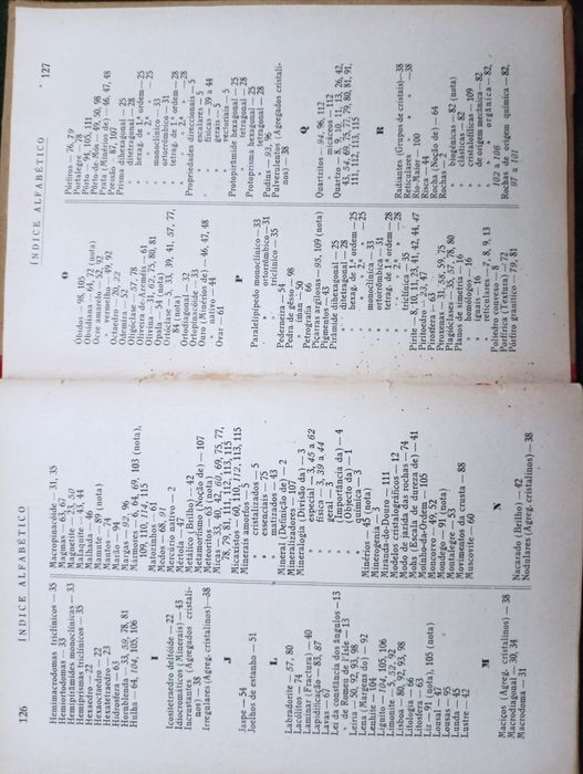 Noções de Mineralogia e Geologia: IV, V e VI  Anos dos Liceus -1941
