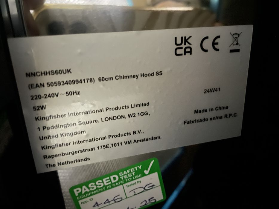 CHS 60 Okap kominowy stal nierdzewna