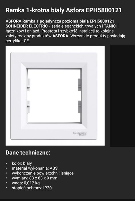 Sprzedam ramka asfora biala