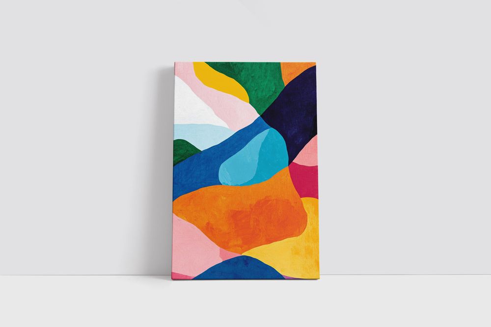Kolorowy Abstrakcyjny Obraz na Płótnie 60x90 do Dekoracji Wnętrz