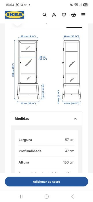 Vitrine para quarto, sala, hall ou corredor