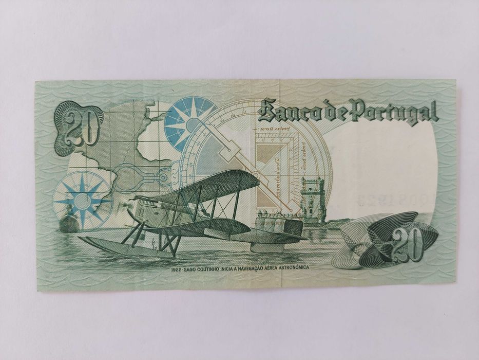 Notas antigas 20 escudos 1978 - Gago Coutinho