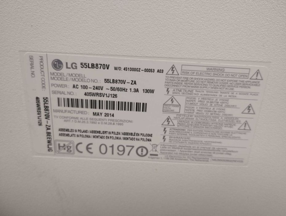 Telewizor LG uszkodzona matryca