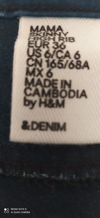 Spodnie ciążowe roz 36 H&M