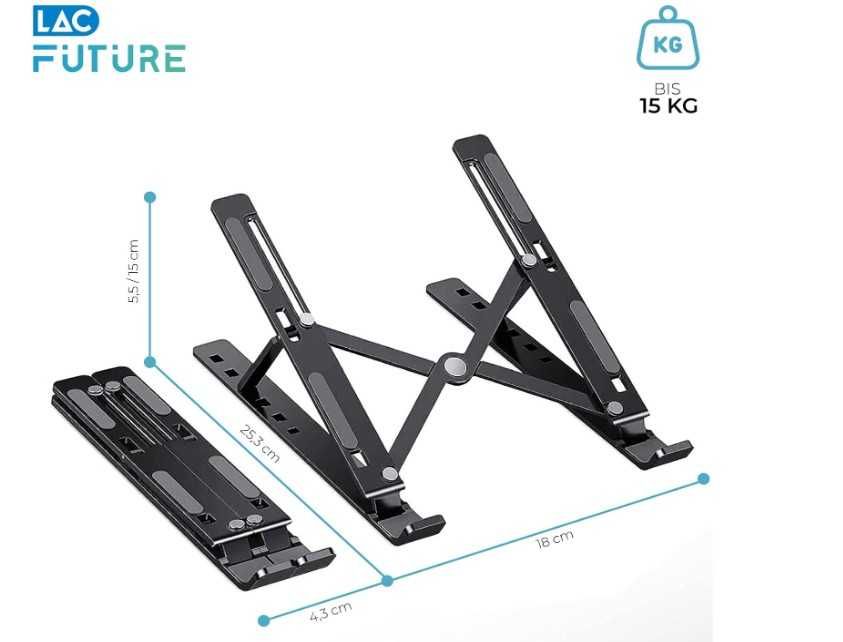Stojak uchwyt na tablet laptop z aluminium, regulacja, 10-17 cali