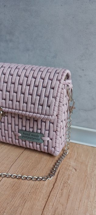 Torebka handmade pudrowy róż