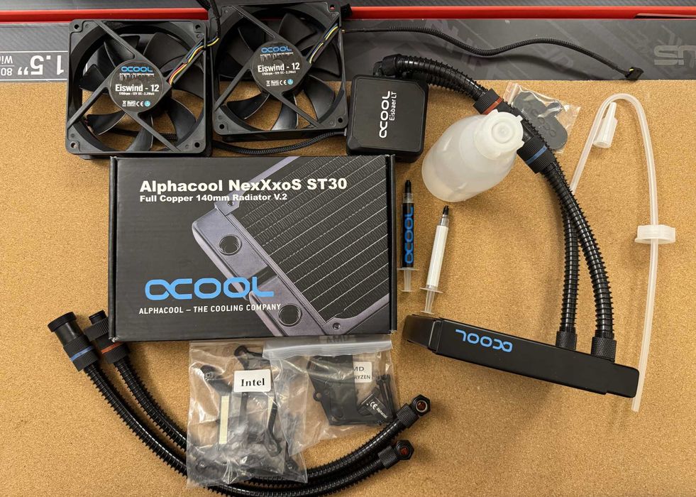 Alphacool Eisbaer LT 120 + ST30 v.2 140mm Full Copper + QDC, комплект