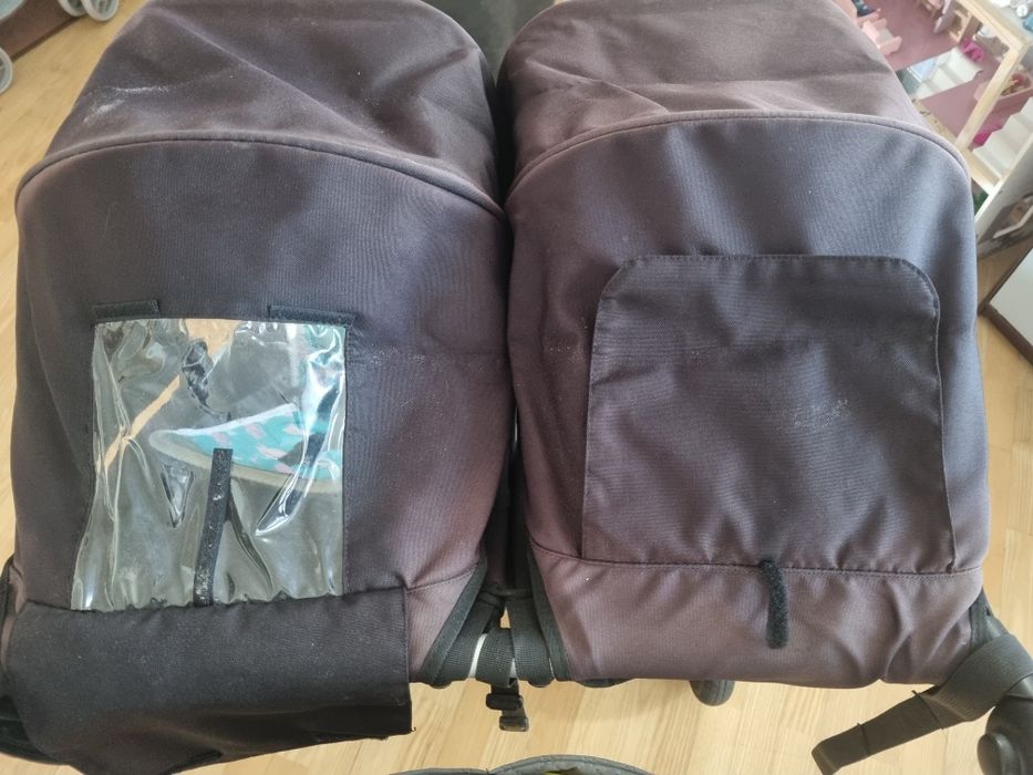 Wózek podwójny Mountain buggy plus śpiworki