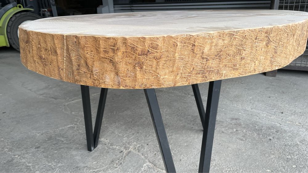 Stół okrągly, monolit jesionowy 120 cm