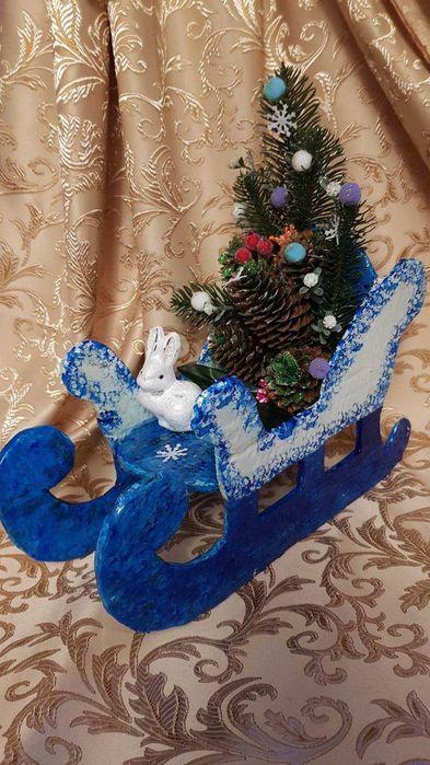 Новорічна прикраса Сани під ялинку (великі)