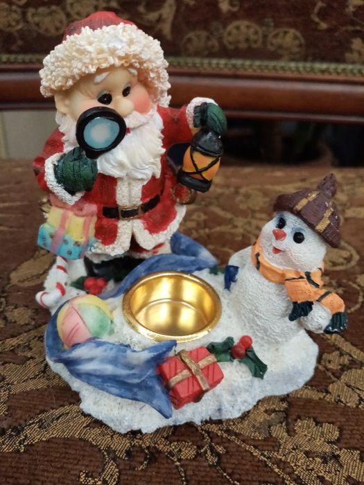 Сувенир новогодний, статуэтка подсвечник новогодний