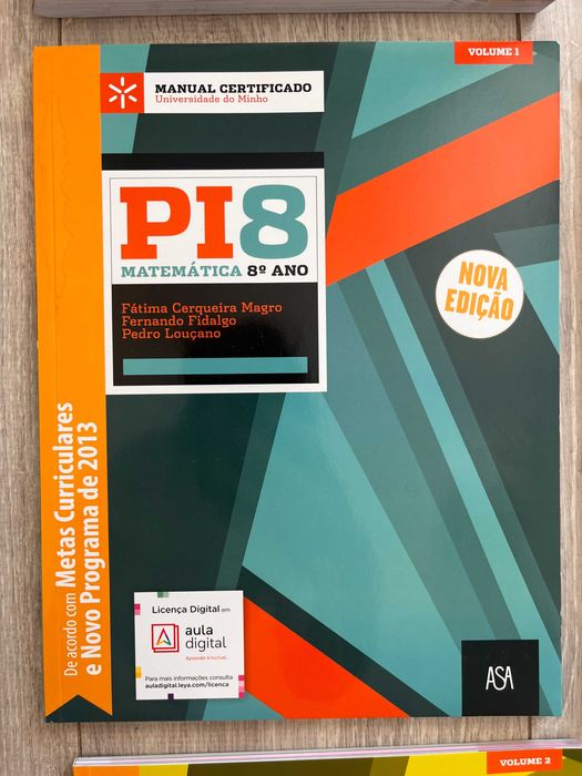 Manual PI 8 – Matemática – 8.º Ano (Nova Edição, Volume 1)