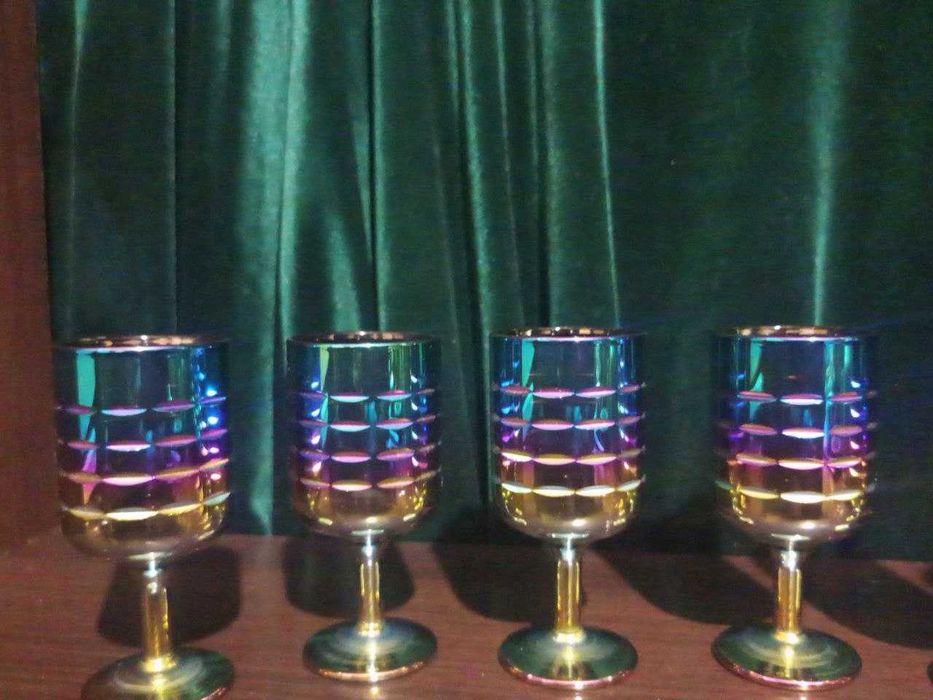 Рюмки "Ночной клуб". Радужные. Хрусталь.