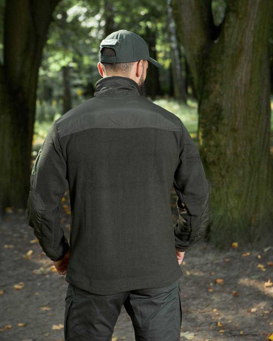 Тактична військова чоловіча флісова кофта олива 46-60 р, армійська чоловіча фліска