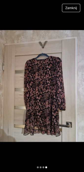 Sukienka liście kwiaty