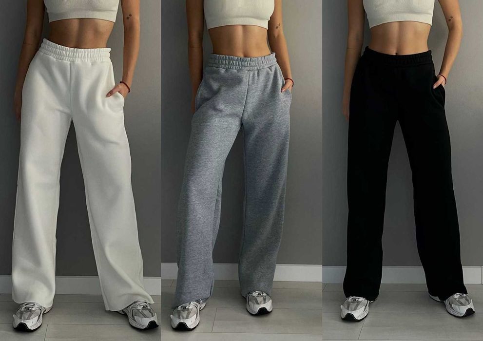 Жіночі теплі спортивні штани на флісі утеплені палаццо штаны зимние