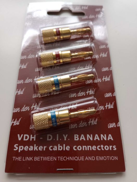 Wtyki bananowe Van Den Hul DIY Speaker Connector komplet 4 szt bdb