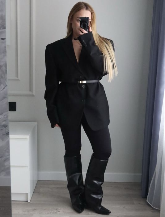 оверсайз піджак жакет блайзер пиджак чорний вовна шерсть вовняний