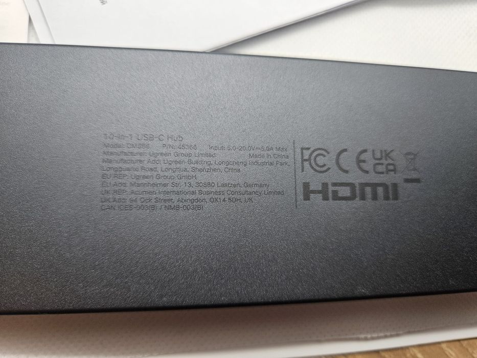 Nowy Hub USB-C UGREEN 10 w 1, 4K 60Hz, 2xHDMI, PD100W, Ethernet, SD/TF