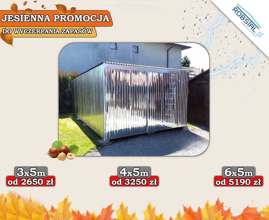 Garaż Blaszany Ocynk Różne Wymiary!