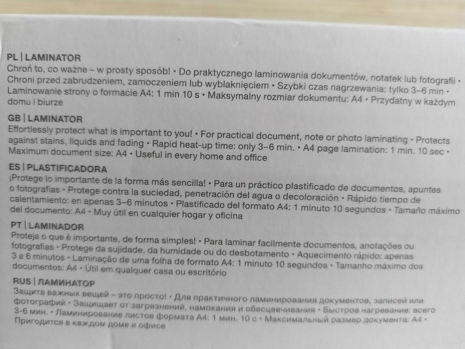 NAJTANIEJ Laminator Kartek Zdjęć + Folia Do Laminowania Wysyłka