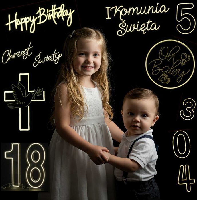 Wynajem Napis LED /Komunia/Chrzest/Urodziny/18/impreza/neon/ledon