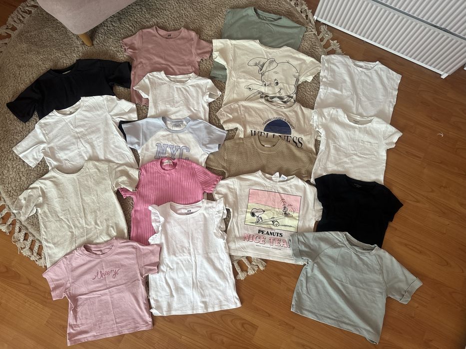 T-shirt dziewczecy 18sztuk , rozmiar 122/128