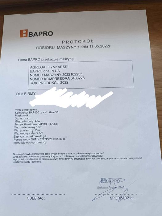 Agregat tynkarski Bapro one PLUS