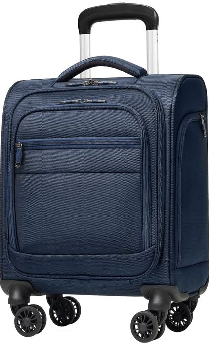 Walizka kabinowa Coolife niebieska miękka sprytna pojemna