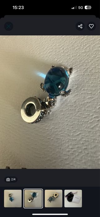 Zawieszka charms żółwik szklo murano do bransoletki modułowej nowy